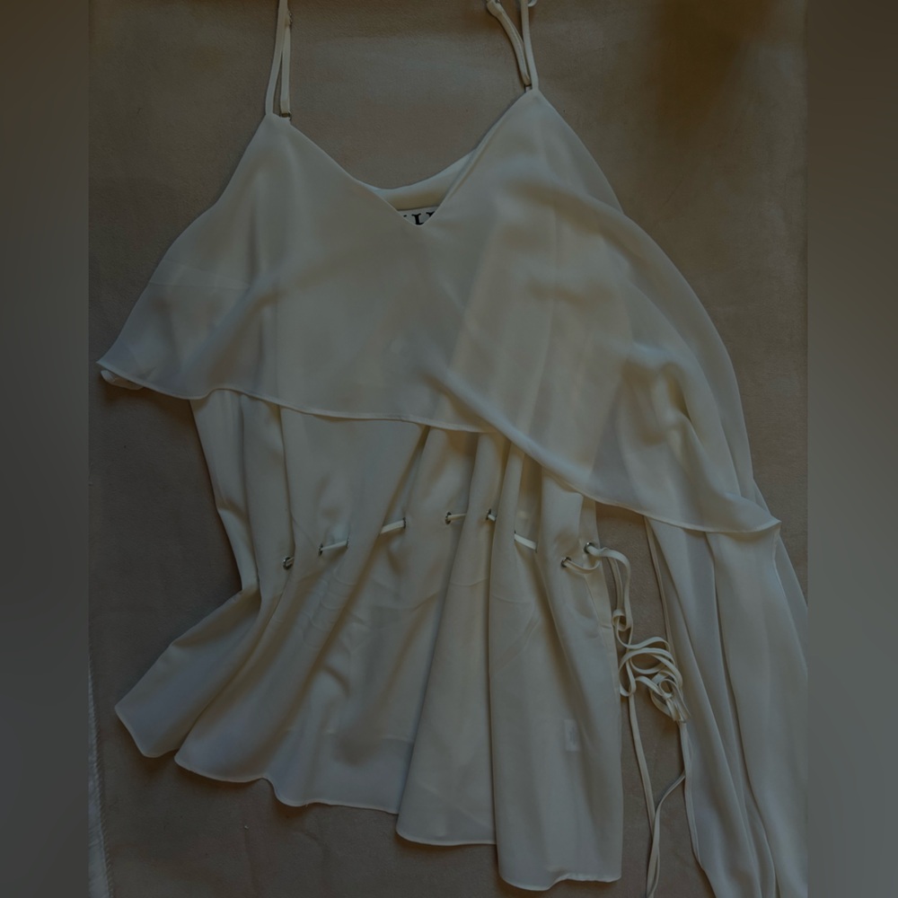 HauteHippie cream chiffon blouse